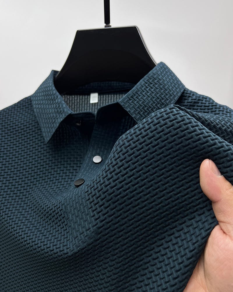 Textured Knit Polo Shirt