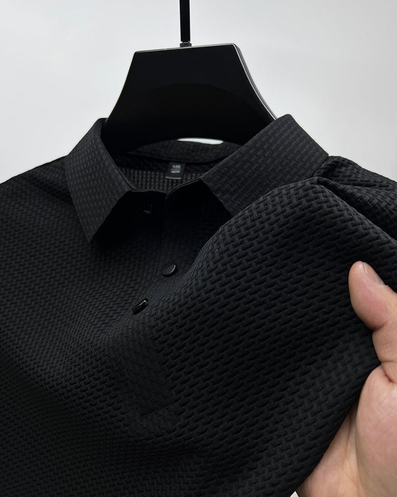 Textured Knit Polo Shirt