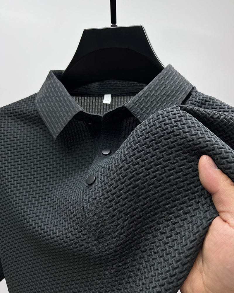 Textured Knit Polo Shirt