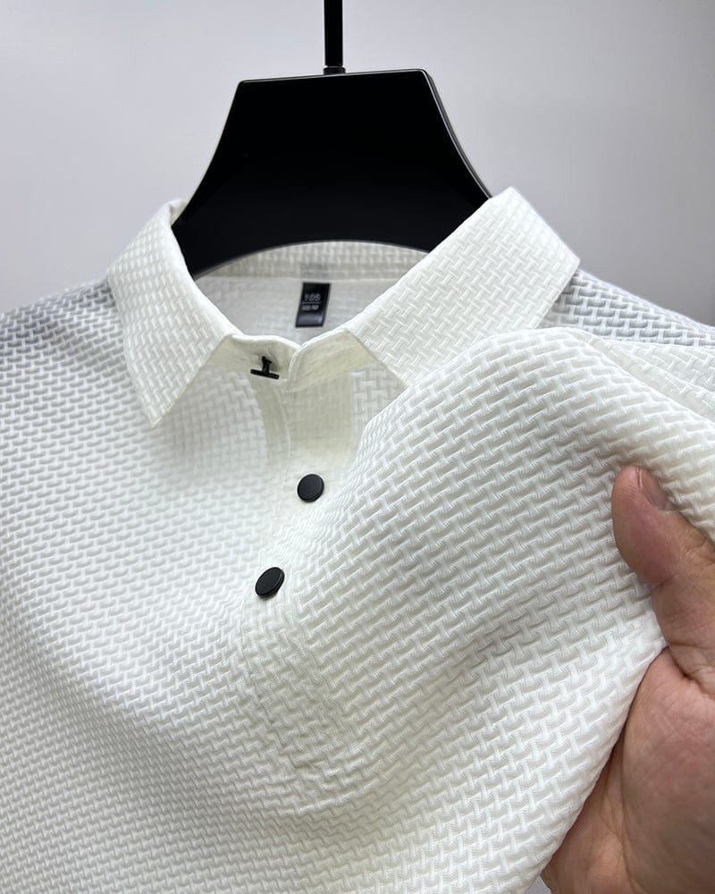 Textured Knit Polo Shirt