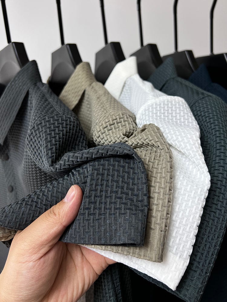 Textured Knit Polo Shirt