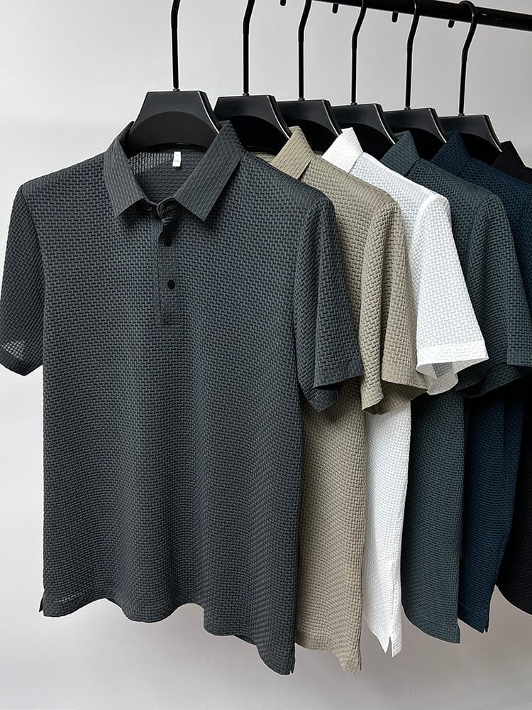 Textured Knit Polo Shirt