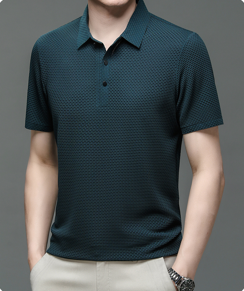 Textured Knit Polo Shirt