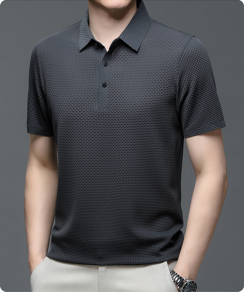 Textured Knit Polo Shirt