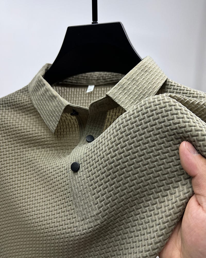 Textured Knit Polo Shirt