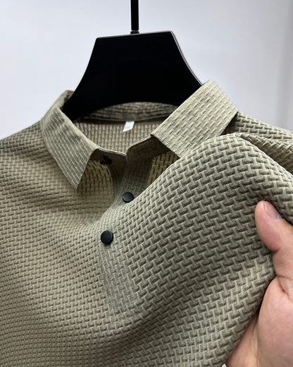Textured Knit Polo Shirt