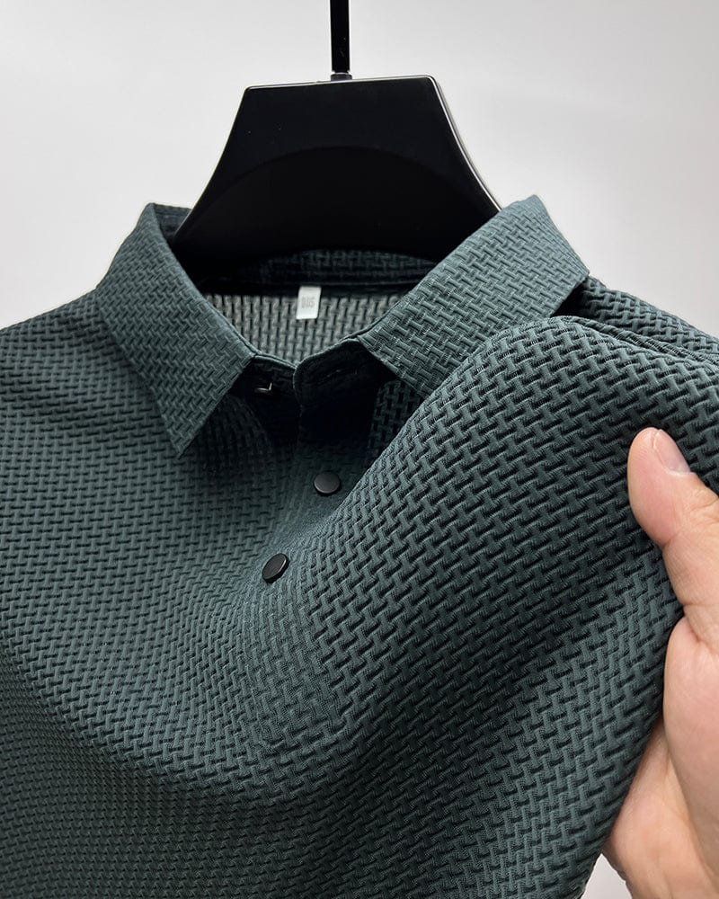 Textured Knit Polo Shirt